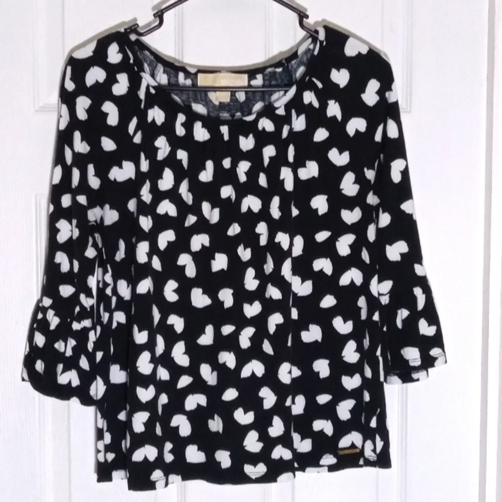 Heart Novelty Print MICHAEL Michael Kors knit top 3/4 Sleeve